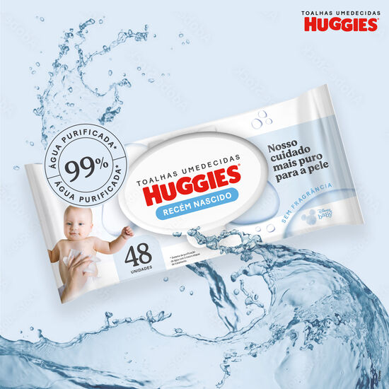 Kit Lenços Umedecidos Huggies Recém Nascido - 6 pacotes 288 lenços
